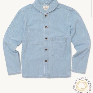 Men's Blue Striped Shirt Jacket
